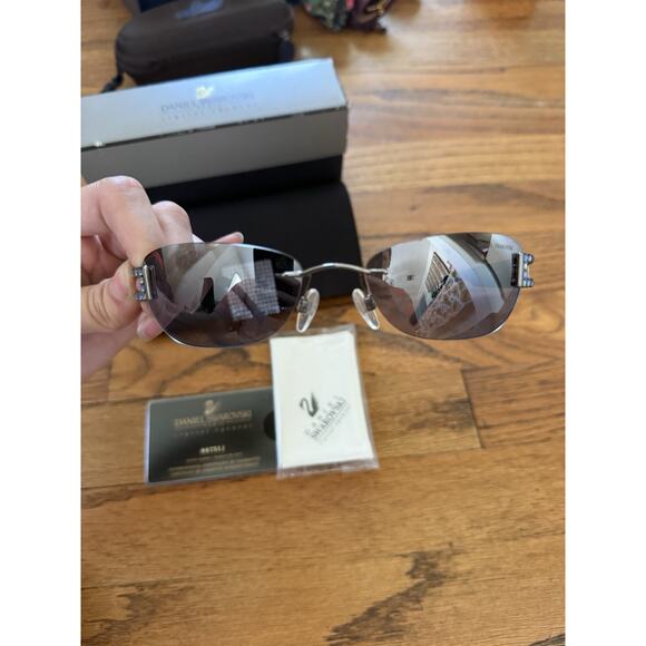 daniel swarovski 23kt gold plate sunglases s567 blue With Case And Box main image 8